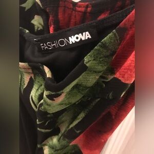 Romantic Rose Asymmetrical Dress - Fashion Nova XL